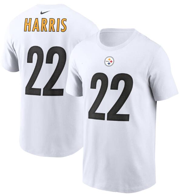 Men's White Pittsburgh Steelers Active Player Custom Name & Number T-Shirt